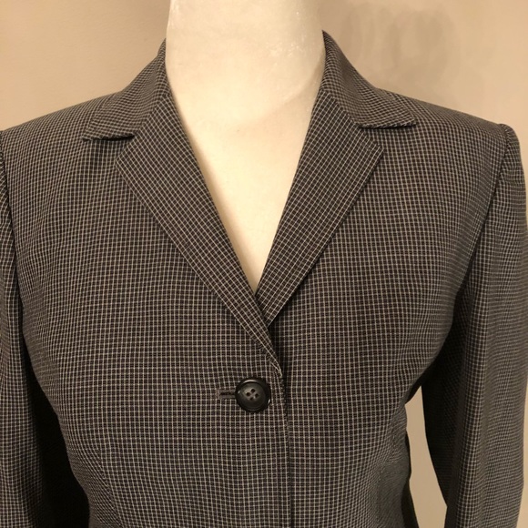 Ann Taylor 0p Grey mini check pantsuit new - Picture 3 of 6